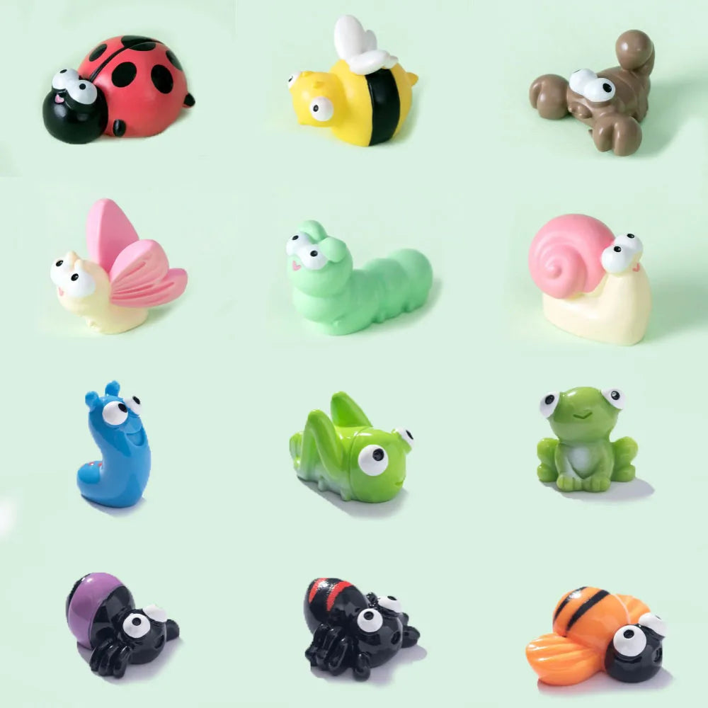 figurines animaux cartoon miniature extérieur decoration jardin enfants couleurs variées résine peinte unique