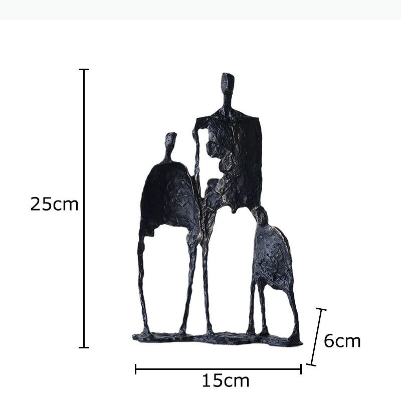 sculpture moderne abstraite bronze noir décoration intérieure contemporain ornement chambre