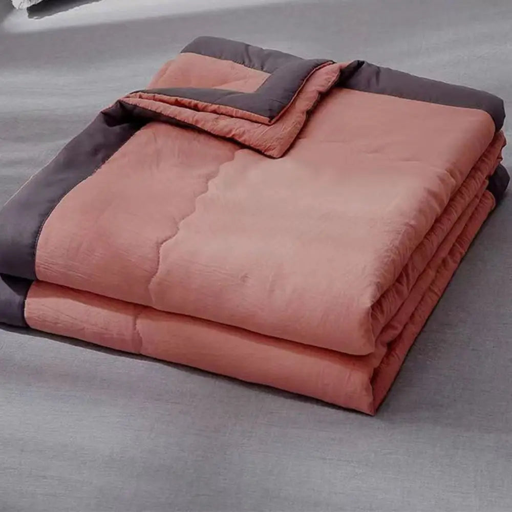 couverture rafraîchissante double face effet froid coton polyester portable printemps automne teint uni moderne