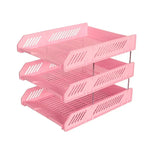 Support empilable jaune pour organisation espace de travail
