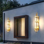 lampe murale extérieure or transparent classique éclairage moderne led jardin vintage hydrofuge