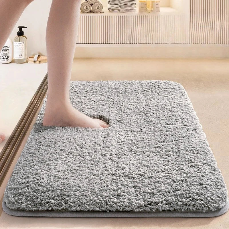 tapis bain absorbant eau antidérapant gris beige bleu poils doux moderne