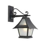 lampe murale noire classique vintage finition métallique texture lisse ip65 e27 fixations visées