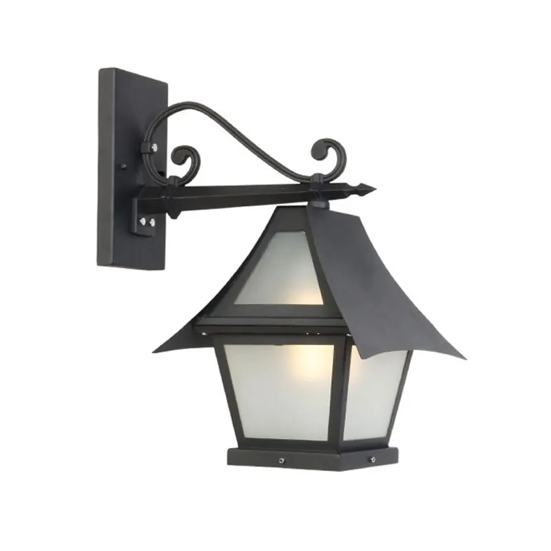 lampe murale noire classique vintage finition métallique texture lisse ip65 e27 fixations visées