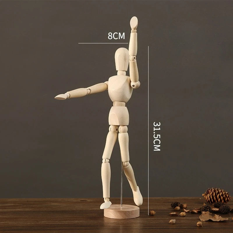 mannequins articulés bois naturel clair classique minimaliste pieds mains tringles