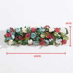 guirlande florale artificielle fleurs roses feuilles vertes décoration intérieure classique 100x28cm anniversaire mariage