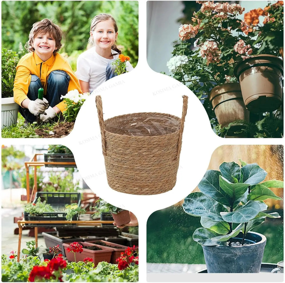 panier tressé rotin grande taille décoration intérieure naturelle plante pot fleur rustic ambiance chaleureuseintérieur