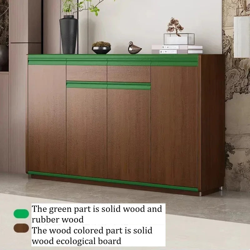présentoir chaussures bois marron moderne minimaliste étages tiroirs rangement chambre salon