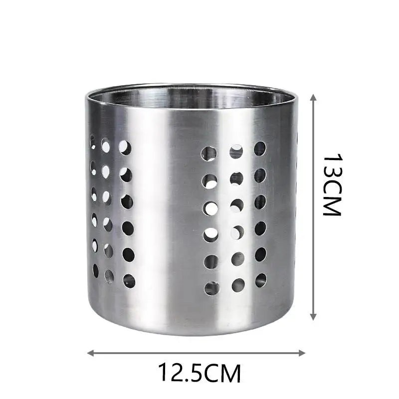 boîte rangement ustensiles perforée moderne acier inoxydable argenté cuillères fourchettes couteaux