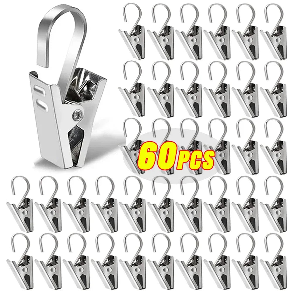 pinces tissu argentées clips rideau robustes décoration moderne 10pcs 20pcs 30pcs 50pcs 60pcs