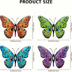papillons decoratifs metal bleu vert orange violet details 3d exterieur decoration mur cloison jardin
