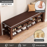 tabouret rangement chaussures bois naturel moderne minimaliste coussin rembourré étagère entrée multifonction adultes seniors