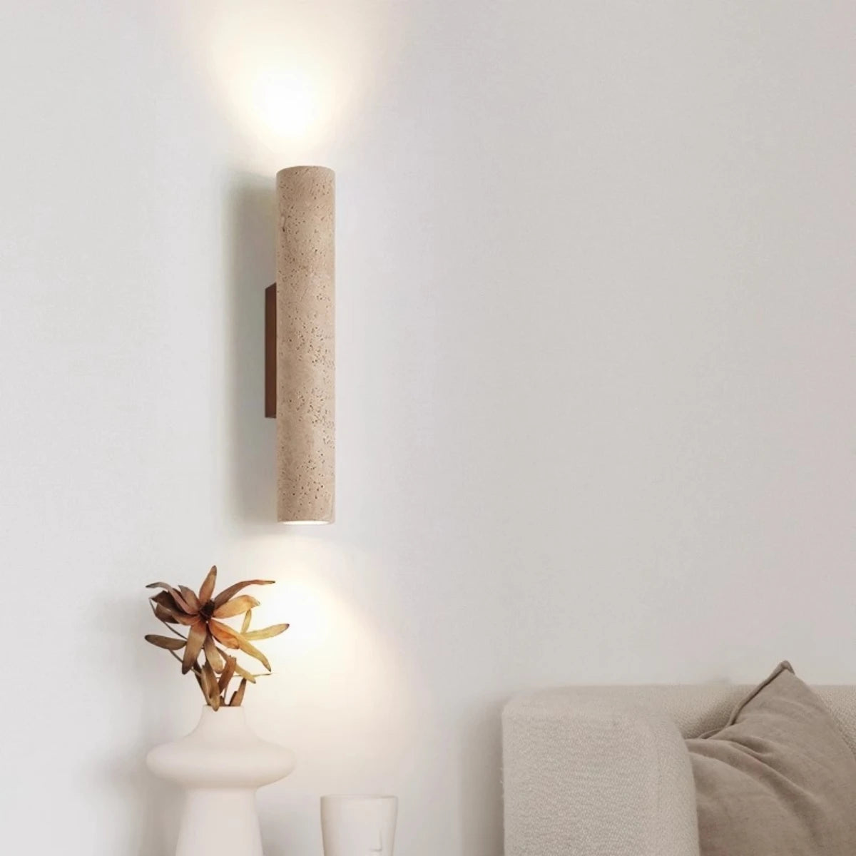 Lampe murale en travertin rouge design intérieur