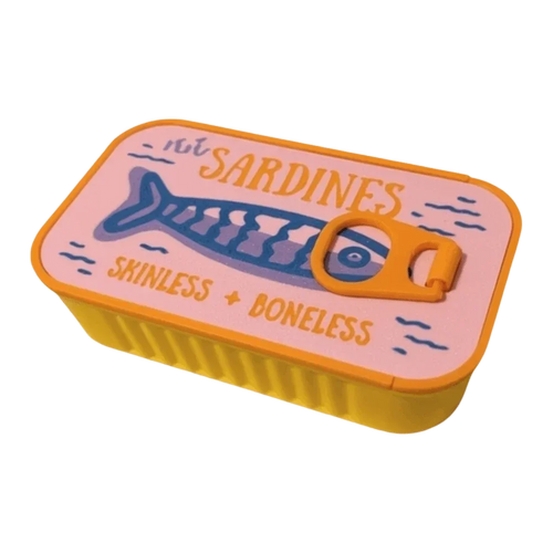 boîte bijoux plastique orange rose poisson imprimé contemporain humoristique organiser bijoux présentoir rangement