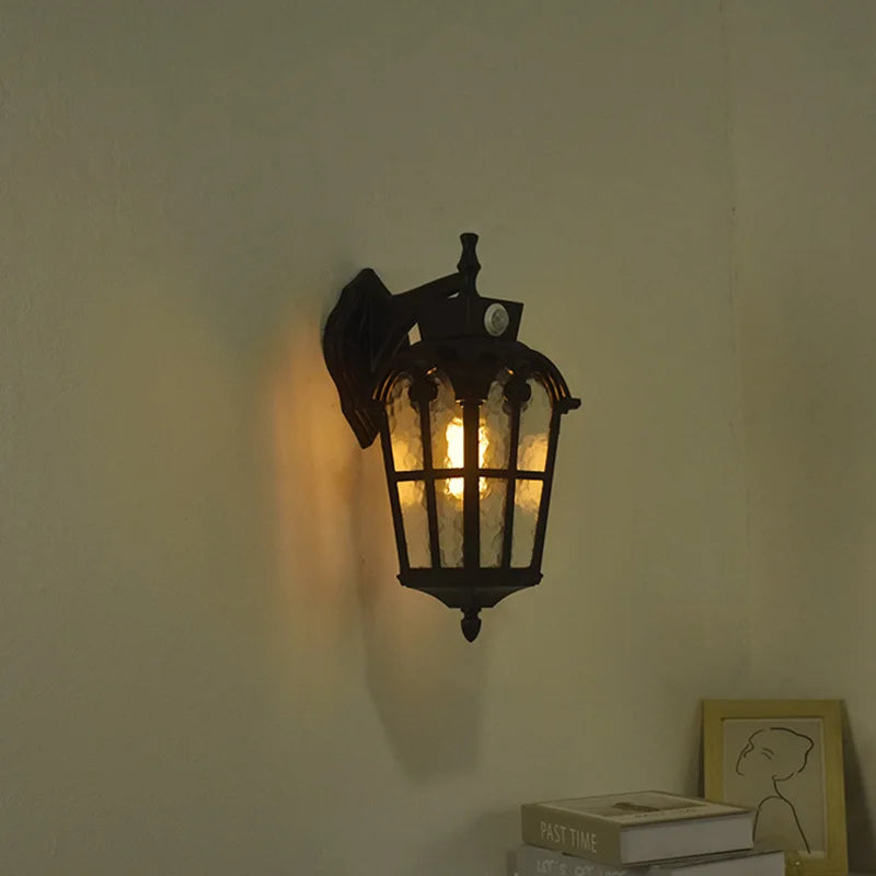 lampe murale classique verre texturé noir ip65 led éclairage commercial fixations murales haute qualité