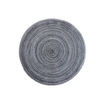 napperon rond lin tissé motif spirale rustique dessous verre anti brûlure table