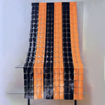 rideau halloween orange noir coeurs crânes triangles moderne opacité festif