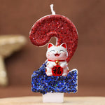 bougies numéraux pailletées rouge bleu blanc anniversaire enfants decoration chiffres