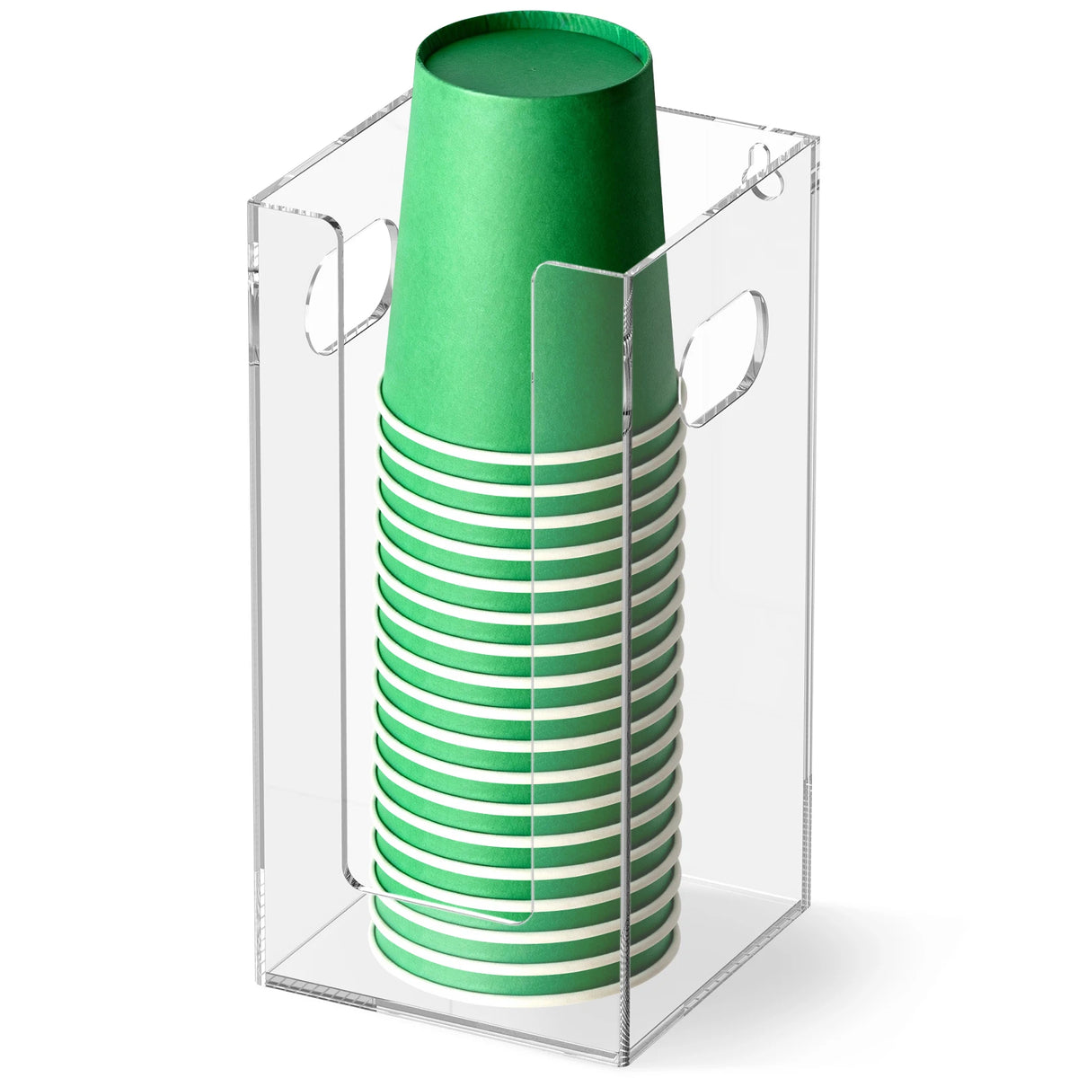 organisateur tasses cuisine transparent moderne clips respectueux environnement marron clair vert rondes lisses
