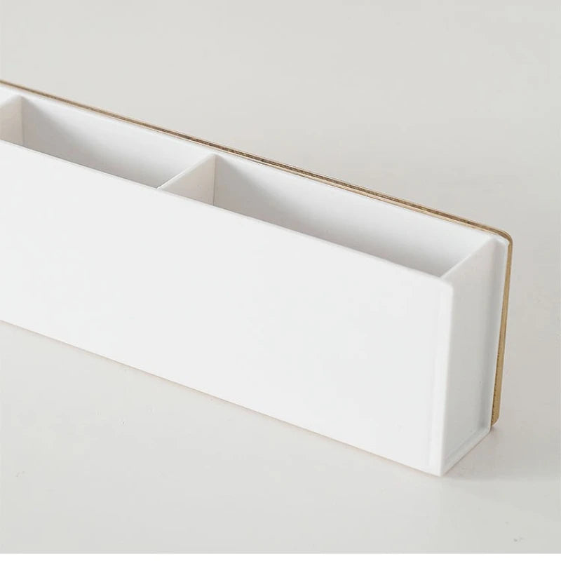 boîte rangement adhésive murale blanc texture bois moderne minimaliste sans perçage multifonctionnelle
