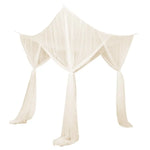 rideau lit transparent bohème tissu plissé franges romantique polyester blanc camping chambre