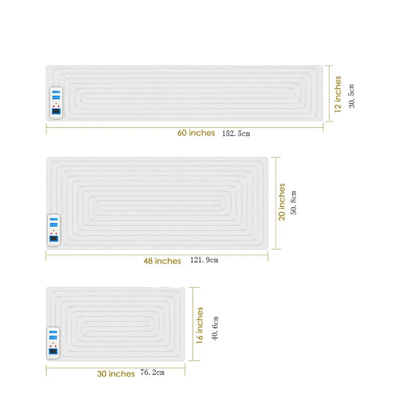 tapis d'entraînement chien adhésif led blanc rayures horizontales moderne repulsif pvc fil cuivre
