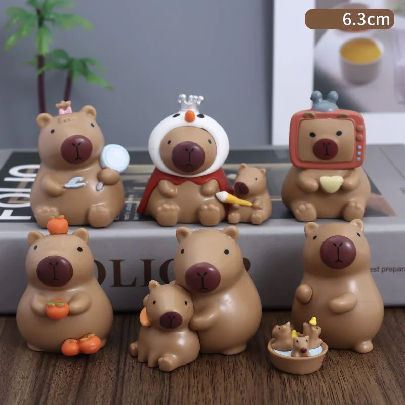 figurines animaux mignon résine couleur variée cartoon accessoire corbeille ordinateur anniversaire décoration enfants