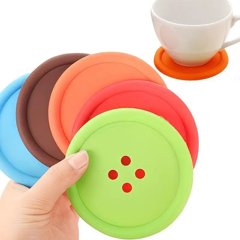 coasters adhésifs modernes couleur bleu rouge vert marron quatre trous opaques tasses thé