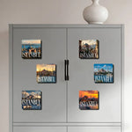 aimants réfrigérateur paysage urbain istanbul multicolore moderne décoration murale