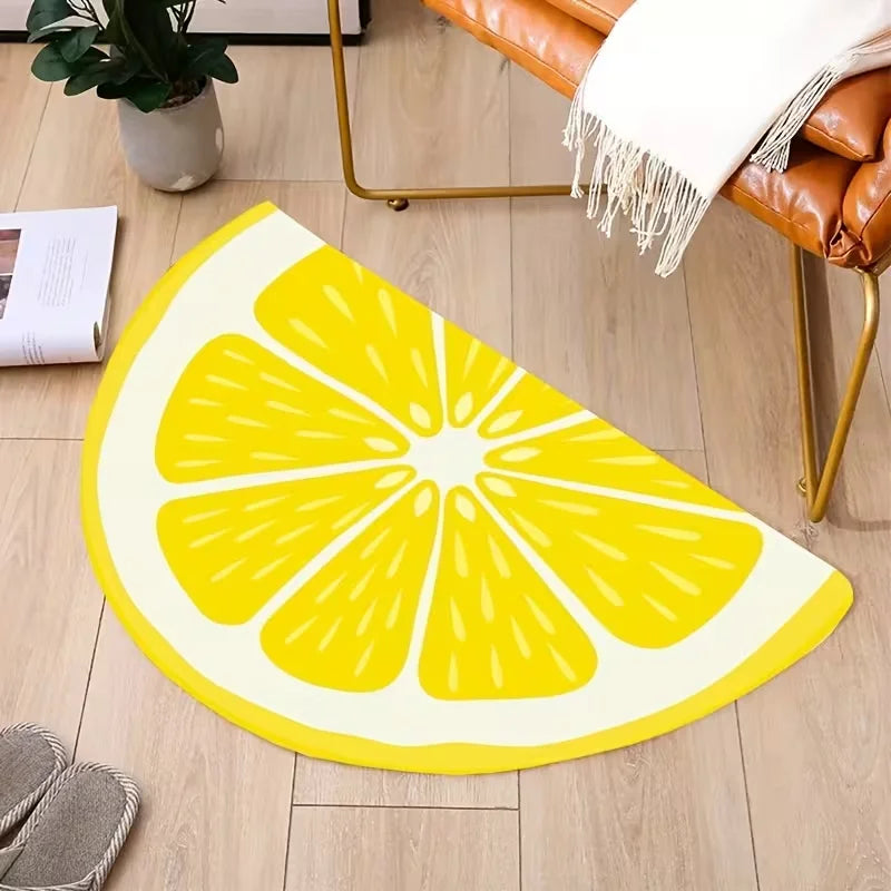 tapis moderne citron pastelle adhésif antidérapant résistant bain salon couleurs vives polyester