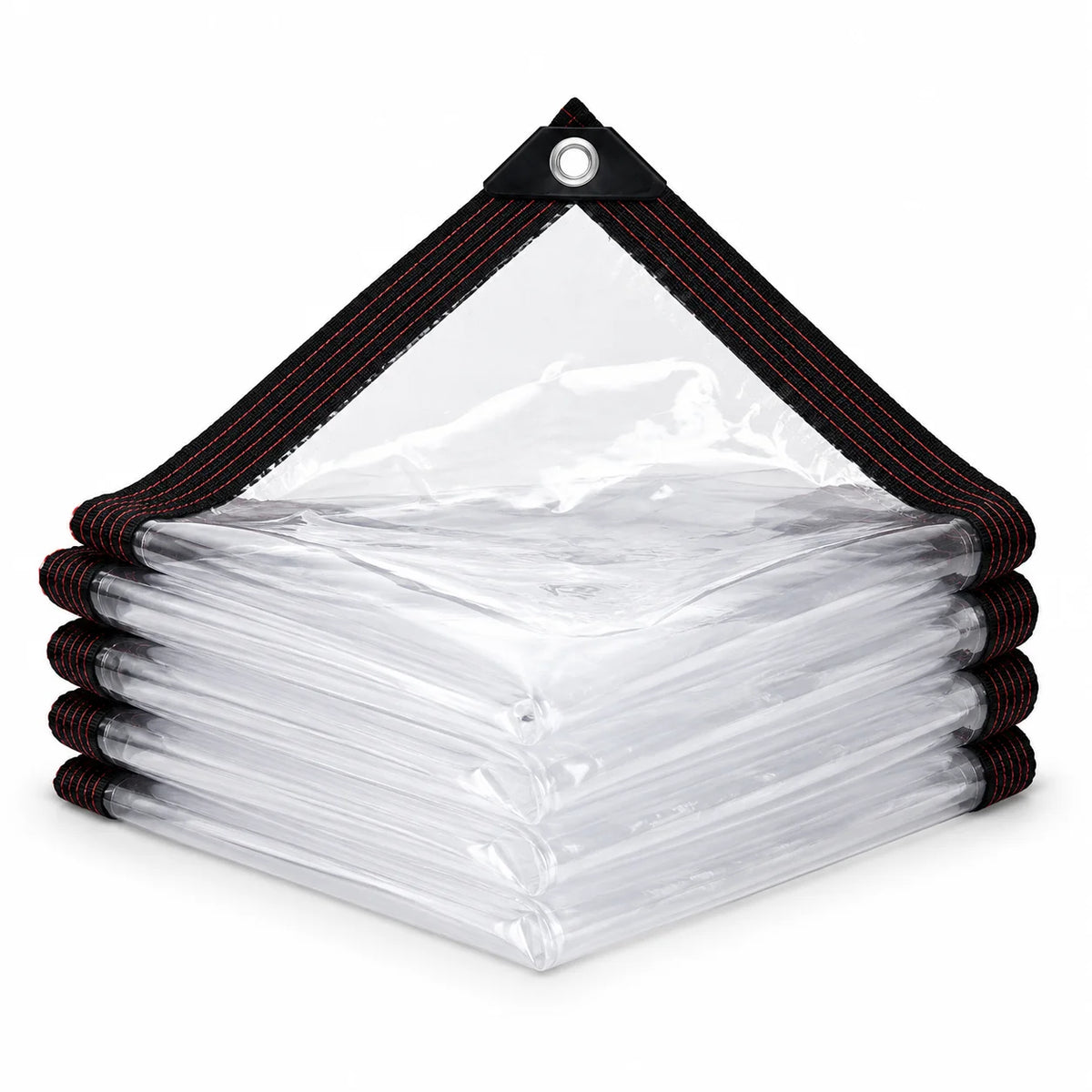 bâche transparente protection jardin gazebo imperméable toile couverture plantes pluie métalliques rayures noires rouges