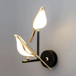 lampe murale oiseau stylisé moderne or noir blanc