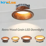Spot LED grain bois vintage 7W 12W moderne rétro clips aluminium