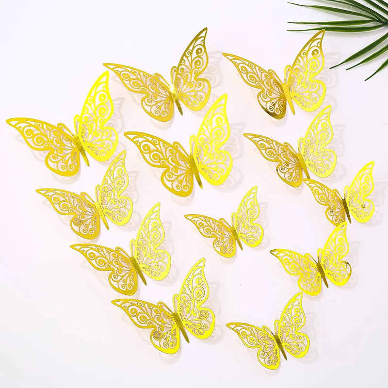 papillons décoratifs multicolores ornements floraux adhésifs diy gâteaux cupcakes boîtes cadeaux chambre coucher