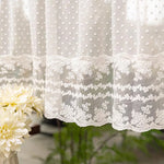 rideau blanc dentelle points transparent classique romantique inclusion polyester farmhouse vintage