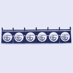 rideau porte horizontal japonais motifs floraux animaux bleu marine traditionnel opacité decoration interieur