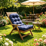 fauteuil jardin moderne coussin marron bleu marine vert foncé gris rouge tissu uni