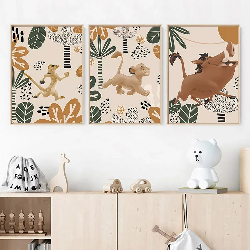 toile d'art moderne léopard singe zèbre jungle bébé chambre décoration mur tableau sans cadre
