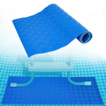 tapis antidérapant piscine bleu blanc texturé losanges support extérieur sécurité maison cuisine salle bains
