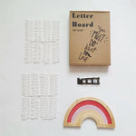 lettres bois arc ciel lettreboard moderne décoration festive planche messages messages colorés boîte rangement