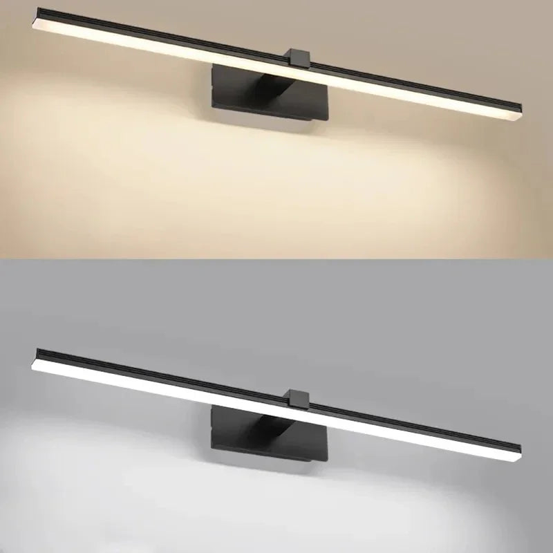 Installation de l'applique murale LED au-dessus d'un lavabo