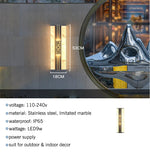 applique murale led marbre ornement doré or noir contemporaine élégante ip65 extérieur véranda