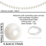 guirlande blanches brillantes mariage anniversaire décoration fête rondes opaques classiques perforations 55cm 8cm