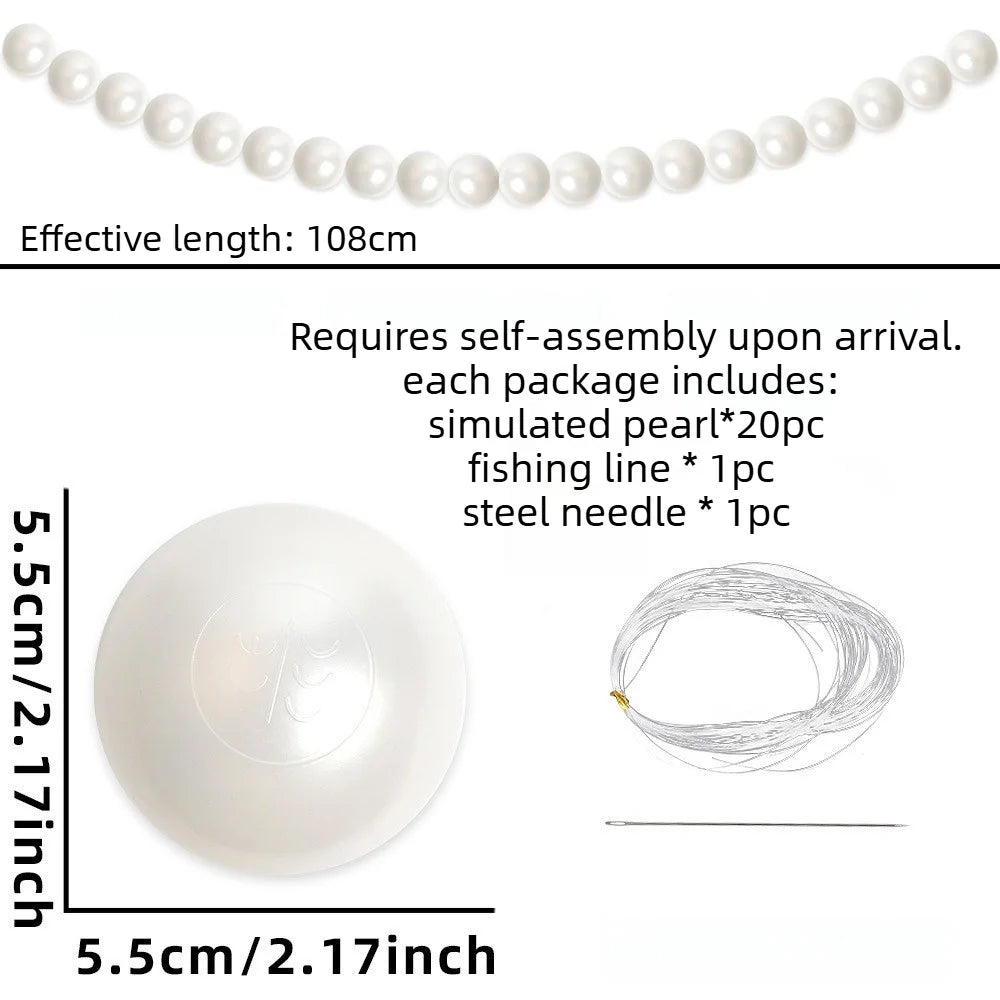 guirlande blanches brillantes mariage anniversaire décoration fête rondes opaques classiques perforations 55cm 8cm
