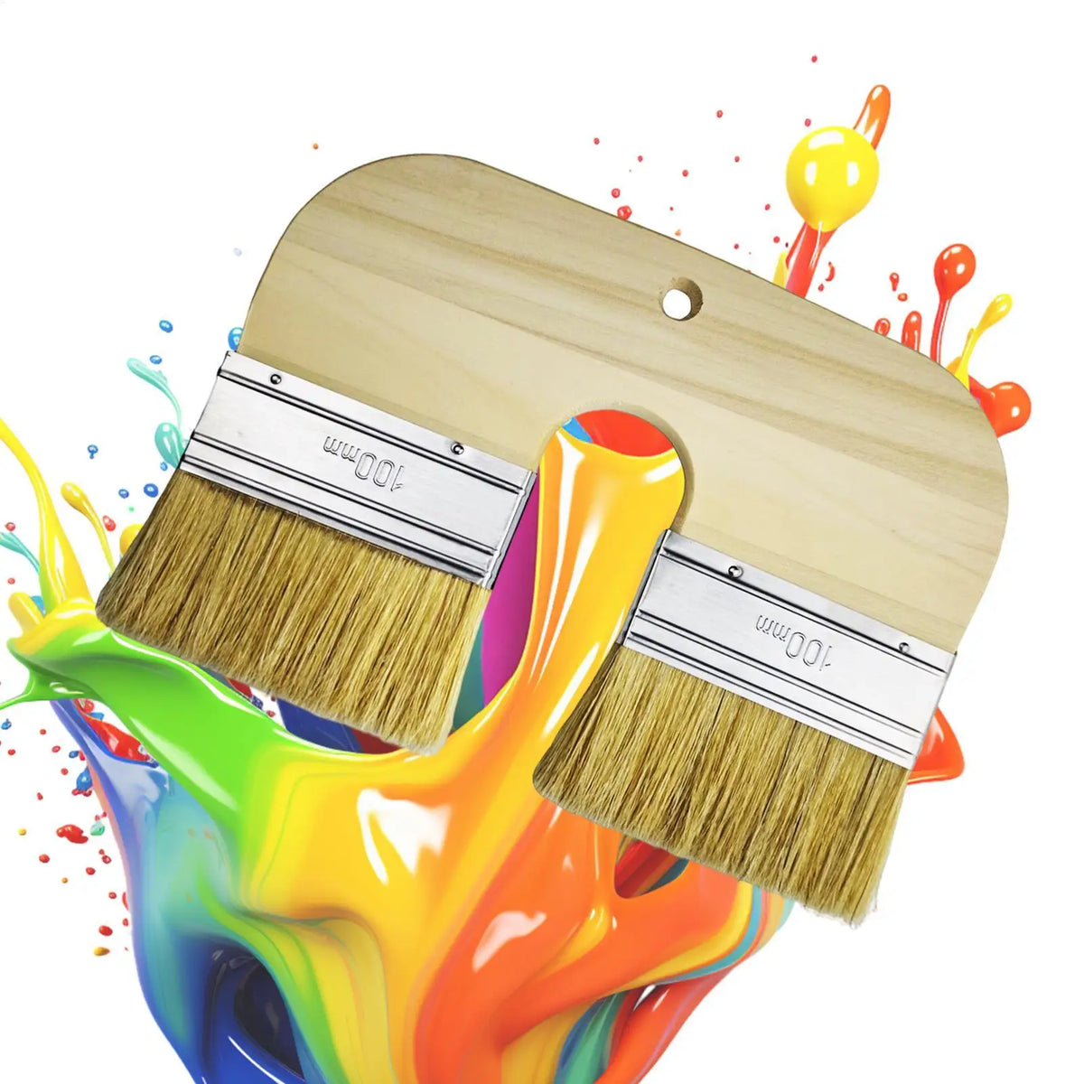 pinceau peinture poils jaunes bois naturel classique boîte peinture bouteille colleUsageIdé