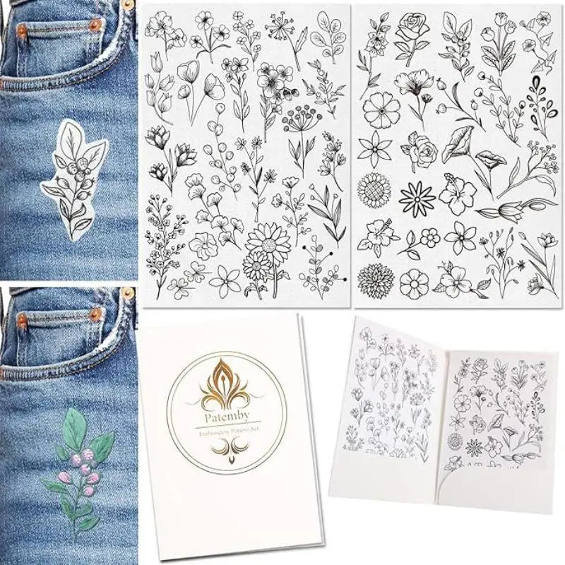 feuilles adhésives broderie transparentes motifs floraux lettres alphabet découpées étiquettes solubles acrylique imprimables adultes