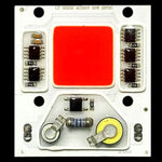 ampoule led cob 50w ac 220v blanc jaune rouge extérieure spotlight technologie circuits imprimés