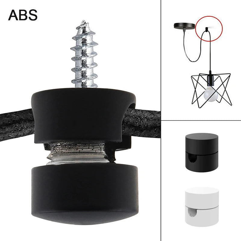 cache câble suspension noir blanc vis moderne abs rond lisse opaquet bases lampes