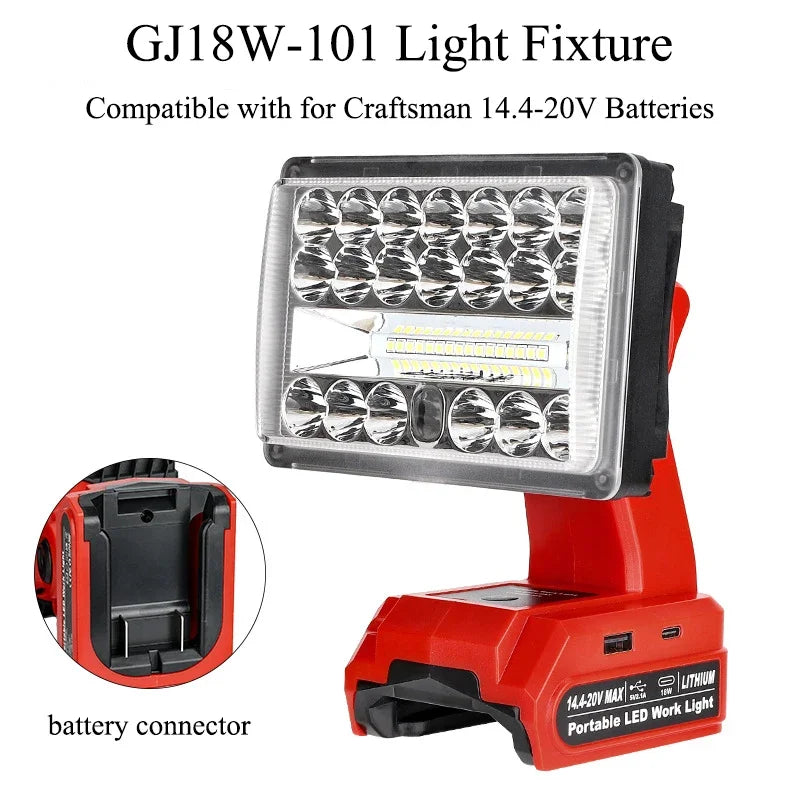 lampe travail led portable bleu jaune rouge usb type makita dewalt milwaukee bosch