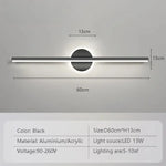 lampe murale miroir or noir minimaliste moderne 40 60 cm tricolore blanc chaleur led